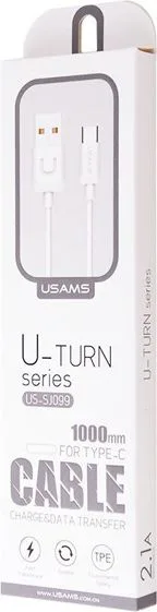 USAMS καλώδιο USB-C σε USB US-SJ099, 2.1A, 1m, λευκό — εικόνα 2