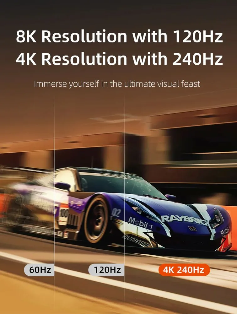 CABLETIME καλώδιο DisplayPort 2.1 CT-DP16K, VESA Certified, 16K/60Hz, 80 Gbps, 2m, μαύρο — εικόνα 4