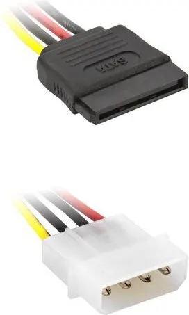 POWERTECH καλώδιο SATA 15pin (F) σε IDE 4pin (M) CAB-W011, 15cm