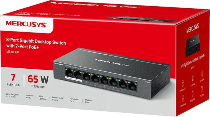 MERCUSYS Desktop Switch MS108GP, 8x 10/100/1000 Mbps, PoE+, V.1.20 — εικόνα 7