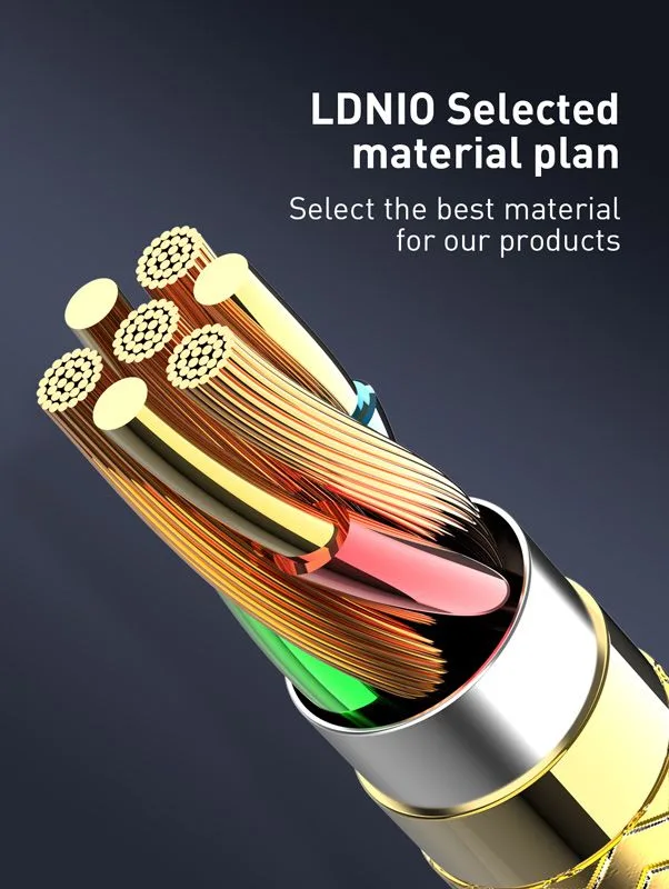 LDNIO καλώδιο Lightning σε USB-C LC651I, 30W, 1m, χρυσό — εικόνα 4
