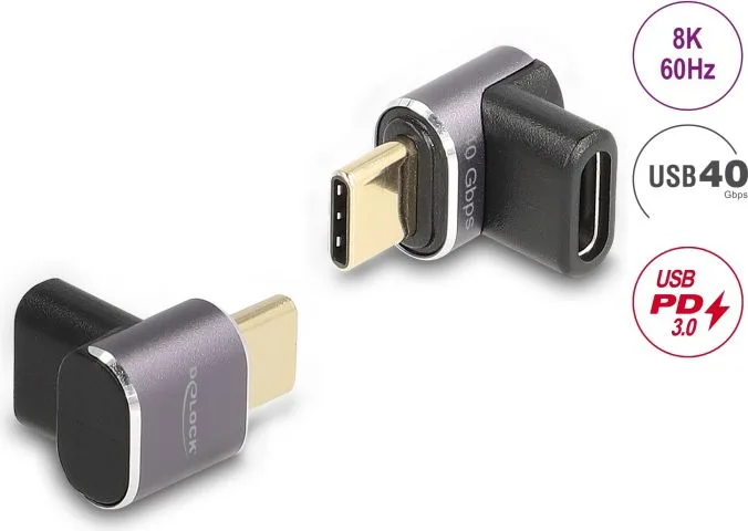 DELOCK αντάπτορας USB-C 60059, αρσενικό σε θηλυκό, 100W, 40Gbps, γκρι — εικόνα 3
