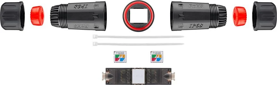 GOOBAY σύνδεσμος καλωδίων CAT 6 44415, UTP, αδιάβροχος, toolfree — εικόνα 3