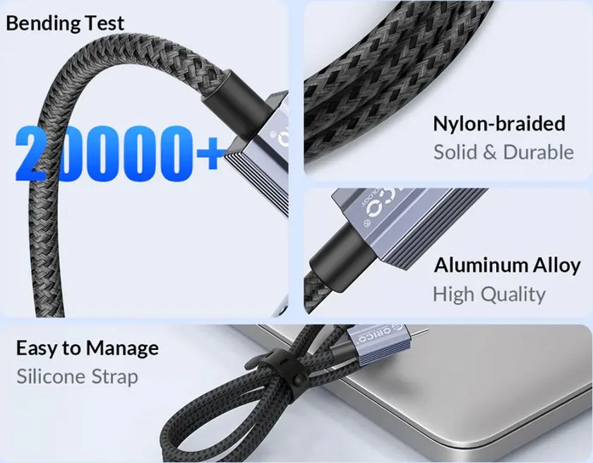 ORICO καλώδιο Lightning σε USB GQA12, 2.4A, 480Mbps, 1m, μαύρο — εικόνα 3