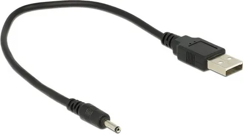 DELOCK καλώδιο USB σε DC 3.0 x 1.1mm 83793, 27cm, μαύρο