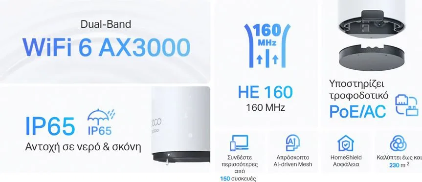 TP-LINK Whole Home Mesh Deco X50-Outdoor AX3000 Dual-Band Wi-Fi 6, Ver.1 — εικόνα 3
