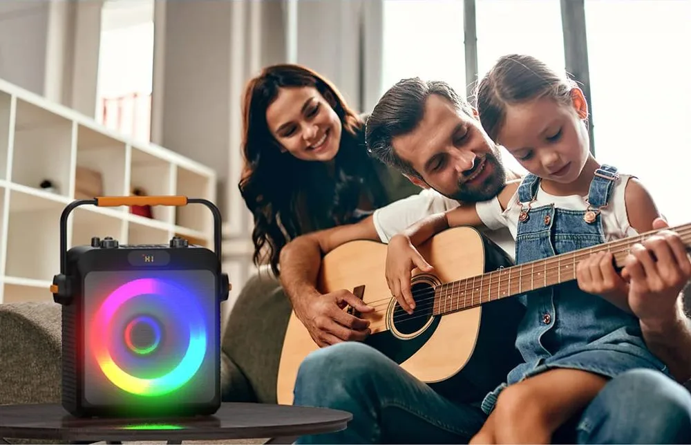 JYX φορητό ηχείο T19-T με 2x μικρόφωνα, 18W, 3000mah, LED, μαύρο — εικόνα 7