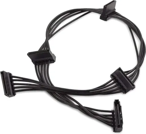 POWERTECH καλώδιο SATA 15pin σε 4x SATA 15pin CAB-W038, 40cm, μαύρο