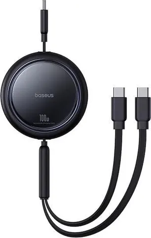 BASEUS Bright Mirror Series καλώδιο ΓΡΗΓΟΡΗΣ φόρτισης, 2 x Type-C, 1m, 100W, μαύρο