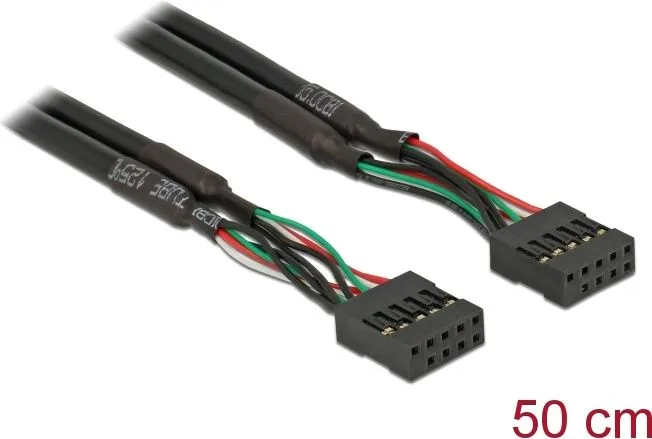 DELOCK καλώδιο USB 2.0 10-pin 2.54mm 82437, 480 Mbps, 50cm — εικόνα 2