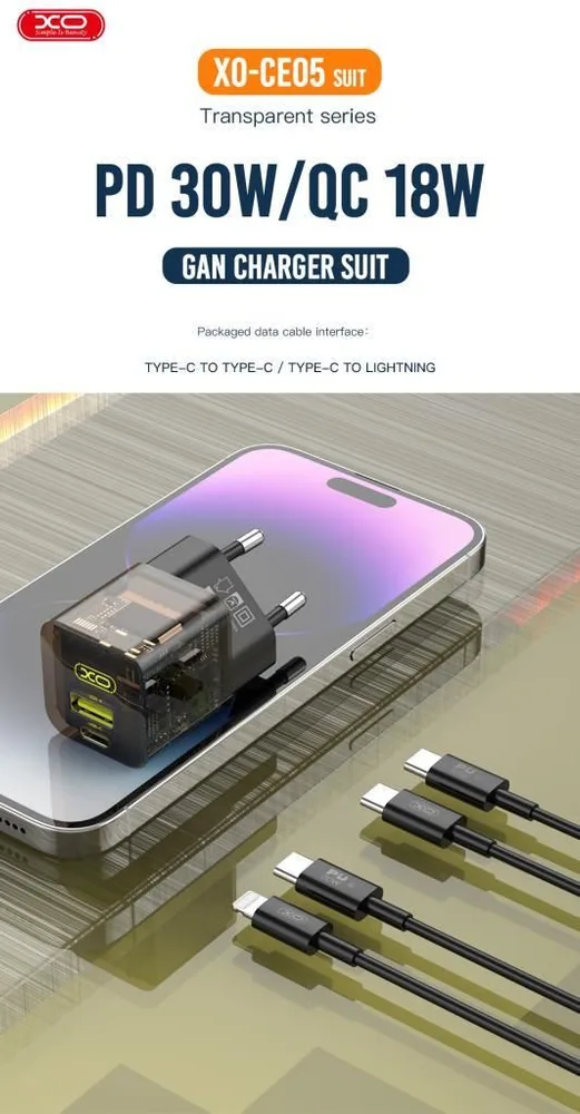 XO CE05(EU) PD30W+QC3.0 30W fast charger — εικόνα 2
