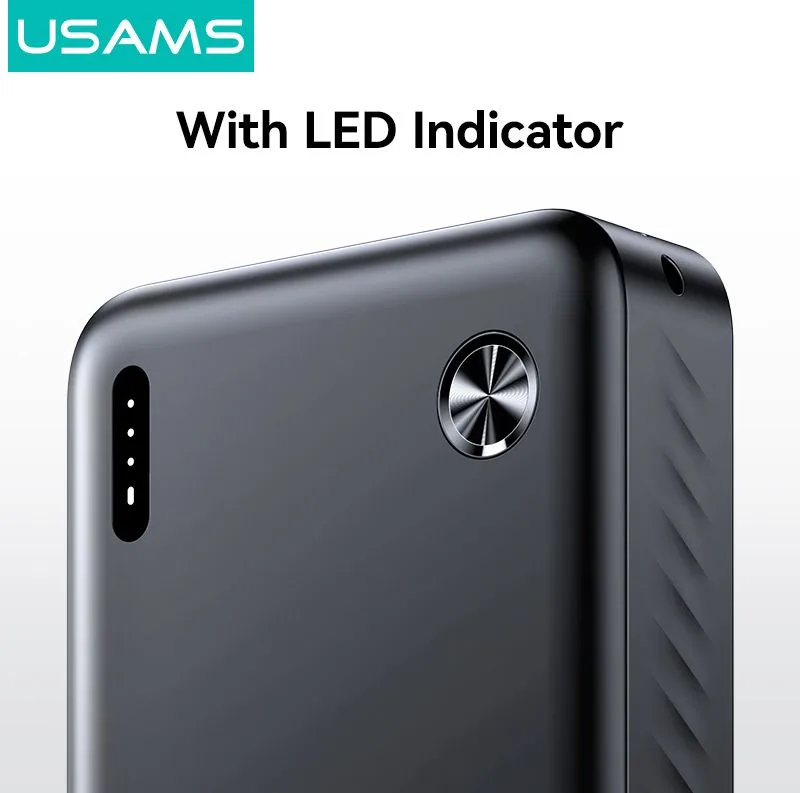 USAMS power bank CD254, 2x θύρες εξόδου, 20000mAh, 10W, μαύρο — εικόνα 4