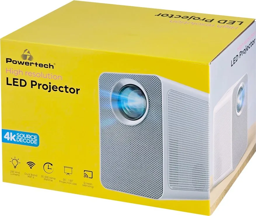 POWERTECH smart βιντεοπροβολέας PT-1306, 1080p, WiFi, 250 ANSI lumens, λευκός — εικόνα 8