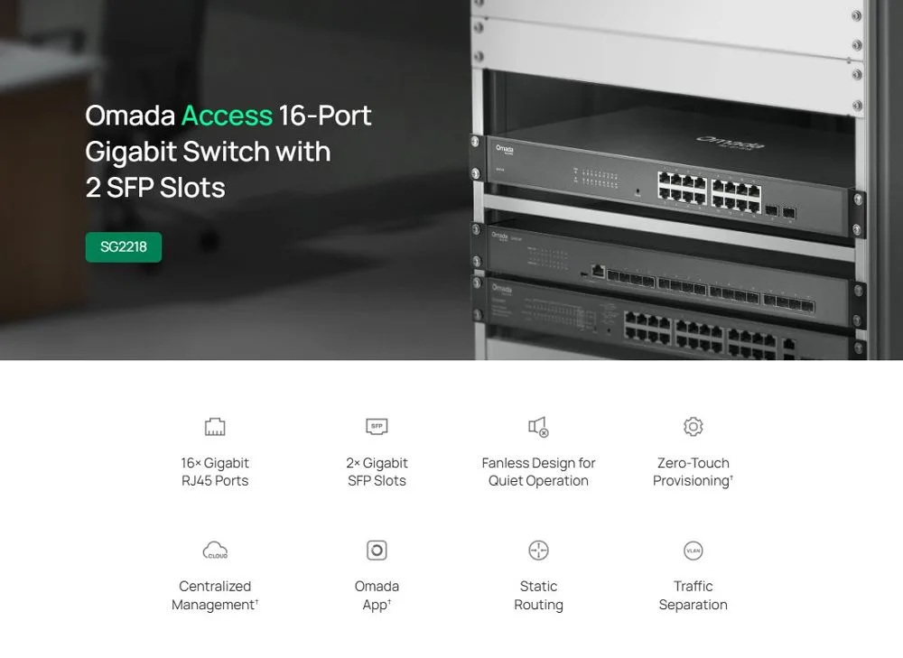 TP-LINK Omada access switch SG2218, 16-Port Gigabit, V1.30 — εικόνα 2
