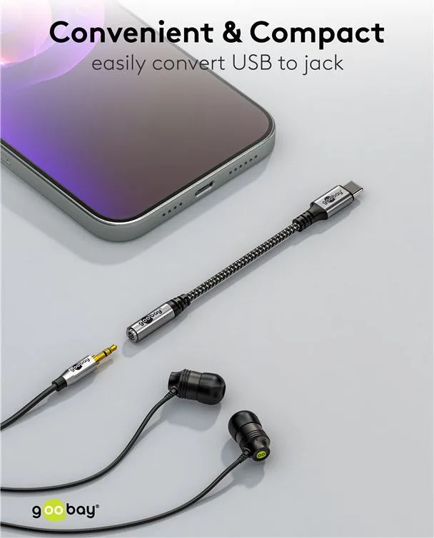 GOOBAY αντάπτορας USB-C σε 3.5mm 74056, γκρι — εικόνα 2
