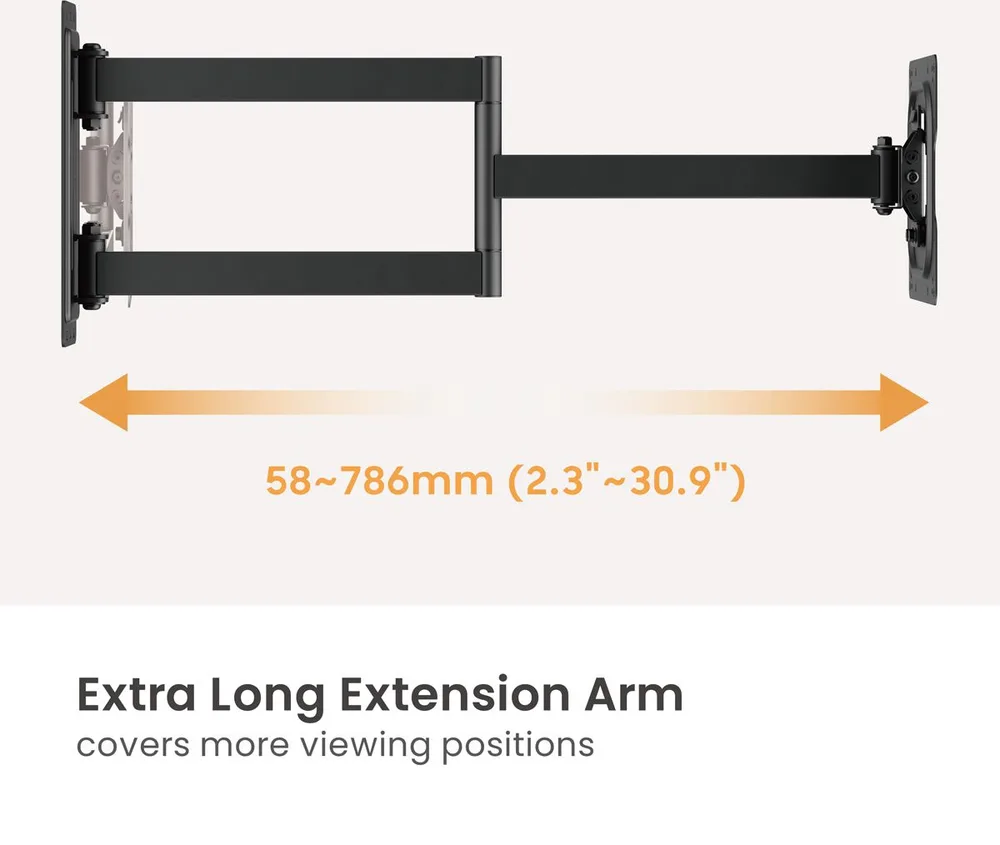 BRATECK επιτοίχια βάση τηλεόρασης LPA95-223L, 23-43", έως 50kg, full motion — εικόνα 3