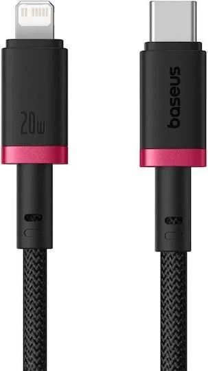 BASEUS Dura Series, καλώδιο ΓΡΗΓΟΡΗΣ φόρτισης, Type-C ΣΕ Lightning, 1m, Κοκκινο-Μαυρο — εικόνα 2