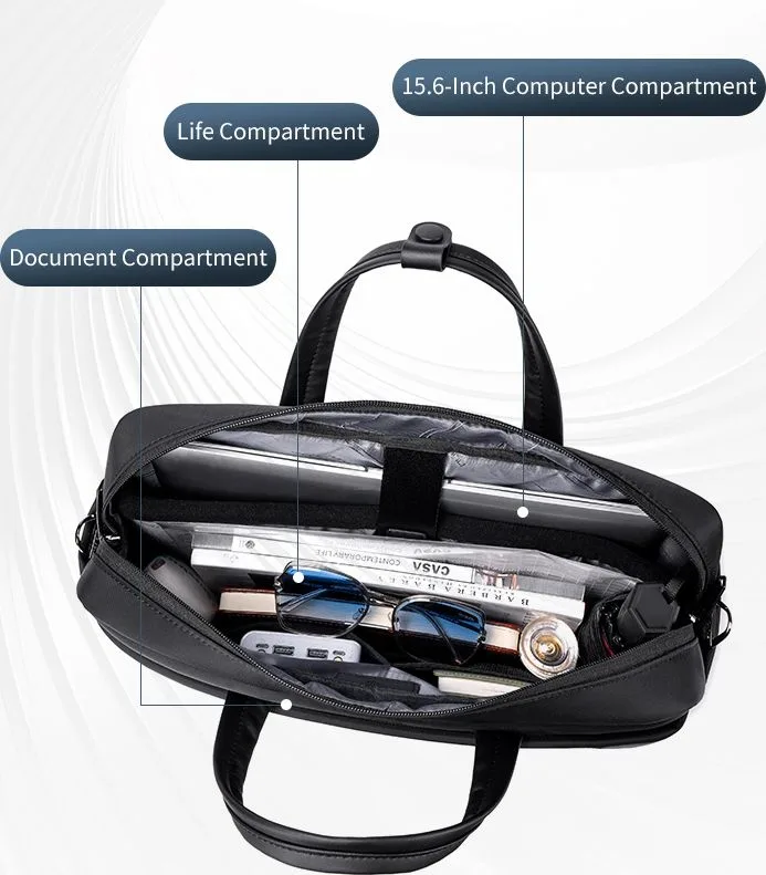 ARCTIC HUNTER τσάντα ώμου GWB00849 με θήκη laptop 15.6", 14L, μαύρη — εικόνα 3