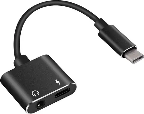POWERTECH αντάπτορας USB-C σε USB-C & 3.5mm θηλυκό CAB-UC031, μαύρος