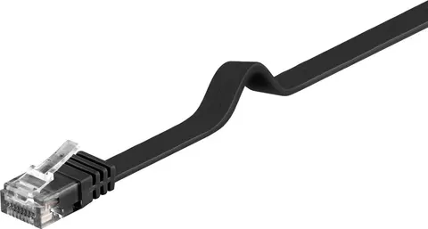 GOOBAY καλώδιο δικτύου 95381, CAT 6 U/UTP, flat, copper, 10m, μαύρο