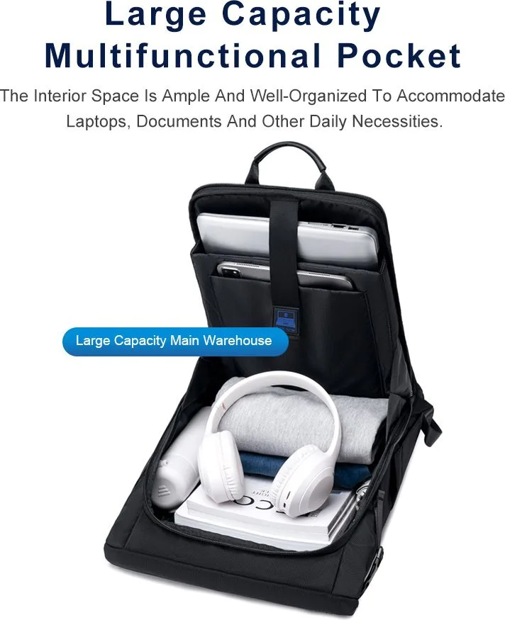 ARCTIC HUNTER τσάντα πλάτης B00684 με θήκη laptop 15.6", 18.5L, μαύρη — εικόνα 5