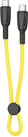 XO NB-Q248B καλώδιο φόρτισης Saluo Series Silicone PD ΣΕ Type-C, 60W, 25cm, ΚΙΤΡΙΝΟ