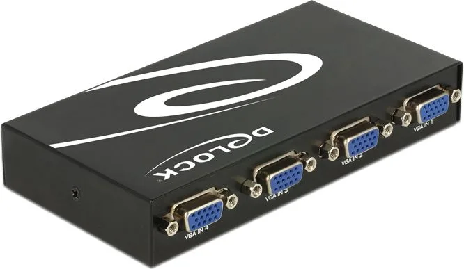 DELOCK VGA switch 87635, 4 σε 1, 1080p, bidirectional, μαύρο — εικόνα 2