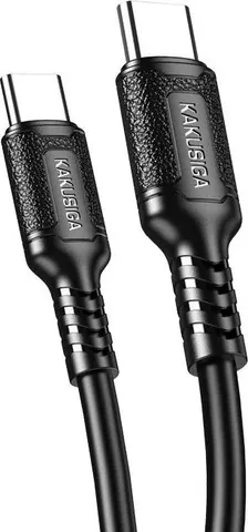 KAKUSIGA καλώδιο USB-C σε USB-C KSC-984, σιλικόνης, 60W, 480Mbps, 1m, μαύρο