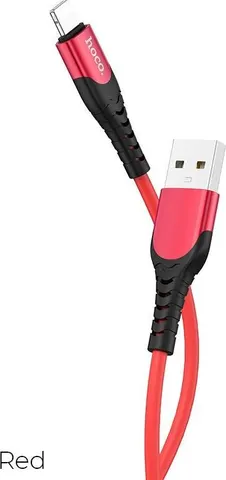 HOCO U80 Cool Silicone Charging Cable FOR Lightning, κόκκινο