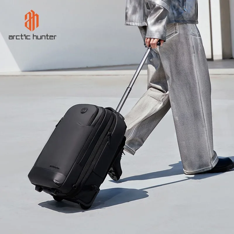 ARCTIC HUNTER τσάντα ταξιδίου LG00861 με θήκη laptop 15.6", τροχήλατη, 42L/54L, μαύρη — εικόνα 2