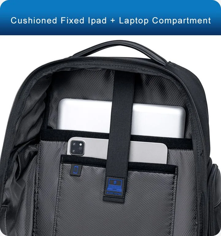 ARCTIC HUNTER τσάντα πλάτης B00682 με θήκη laptop 15.6", USB, λουκέτο TSA, 23.5L, μαύρη — εικόνα 7