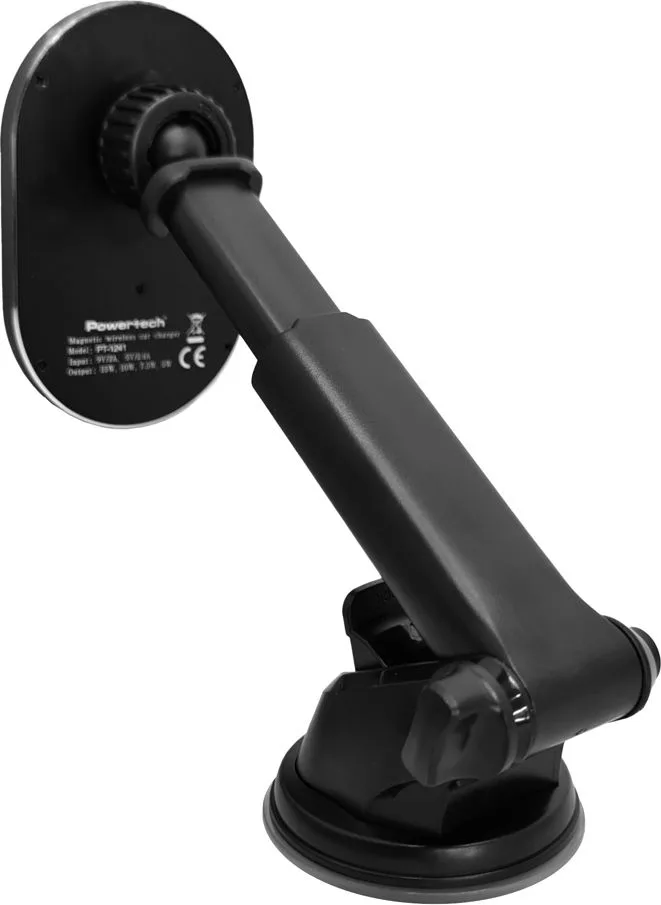 POWERTECH ασύρματος φορτιστής & βάση αυτοκινήτου PT-1241, 15W, μαύρος — εικόνα 3