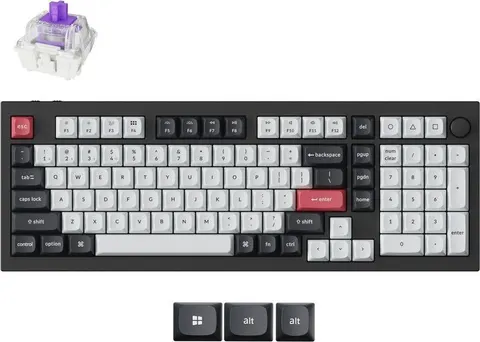 Keychron Q5 HE (Q5H-M1) QMK Wireless Custom Hall Effect Keyboard Purple Switch 96% US Layout