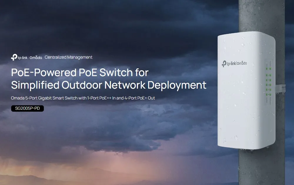 TP-LINK smart switch SG2005P-PD, 1x Gigabit PoE++ in/4x Gigabit PoE+ out, V1.0 — εικόνα 2