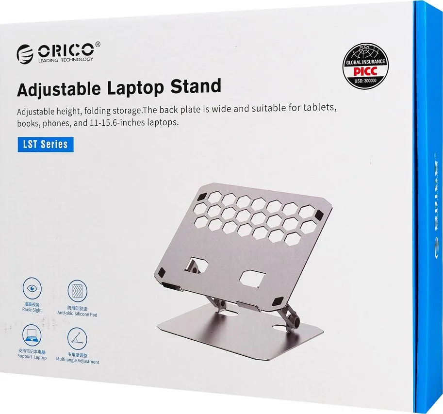 ORICO μεταλλική βάση για laptop/tablet LST02, 11~15.6", foldable, ασημί — εικόνα 5
