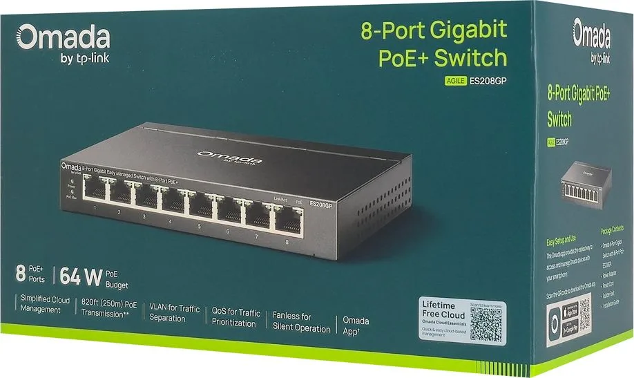 TP-LINK easy managed switch ES208GP, 8x Gigabit θύρες, PoE+, V1.0 — εικόνα 6