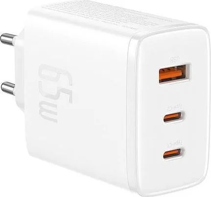 BASEUS Cube PRO, φορτιστής ΓΡΗΓΟΡΗΣ φόρτισης, 3 ΘΥΡΕΣ, 65W, λευκό — εικόνα 2