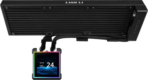 LIAN LI Hydroshift II LCD-S 360N Black - Fanless AIO CPU Cooler - 3.4" Screen - 1851/1700, AM5/AM4