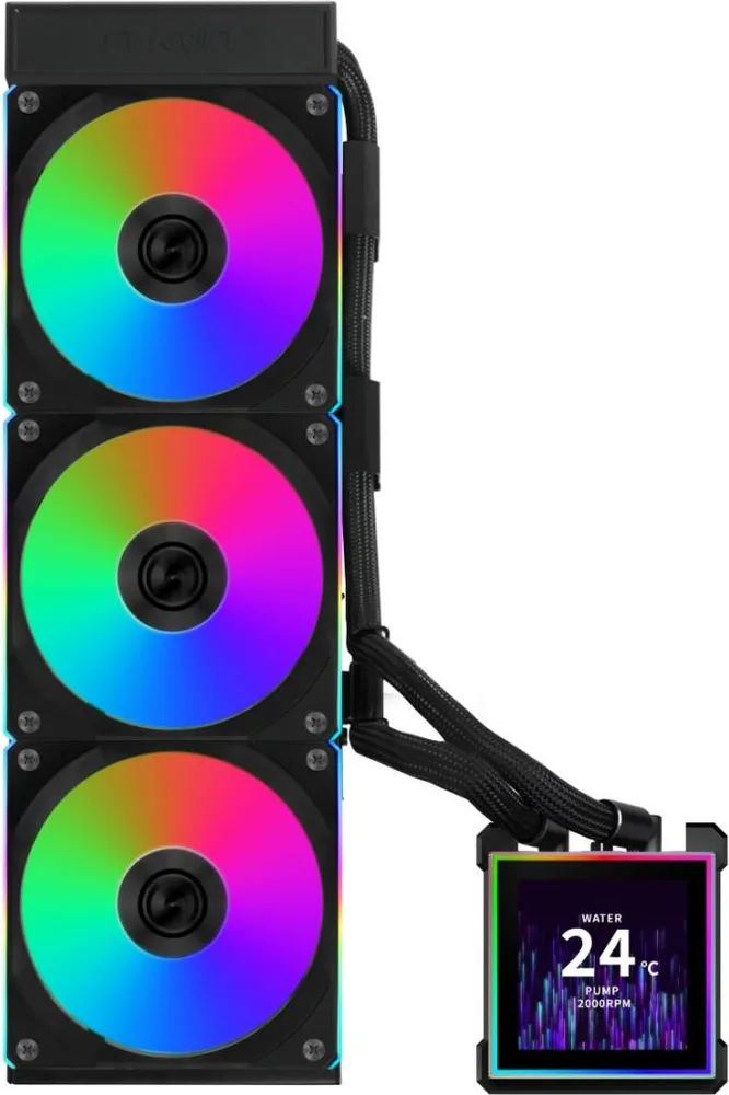 LIAN LI Hydroshift II LCD-S 360CL Black - RGB AIO CPU Cooler - 3.4" Screen - 1851/1700, AM5/AM4 — εικόνα 2