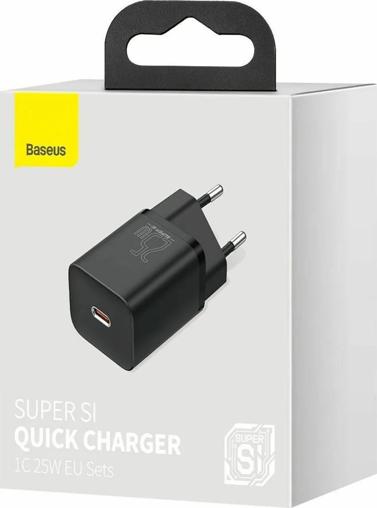 BASEUS Super SI, φορτιστής ΓΡΗΓΟΡΗΣ φόρτισης, 1 θύρα, 25W, ΜΑΥΡΟΣ — εικόνα 3
