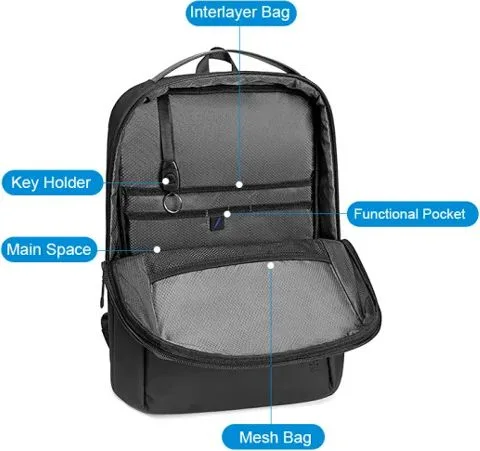 ARCTIC HUNTER τσάντα πλάτης B00574 με θήκη laptop 15.6", 10L, γκρι — εικόνα 2