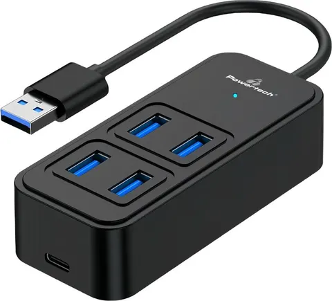 POWERTECH USB 3.2 hub PTR-0153, 4x θυρών, 5Gbps, USB σύνδεση, μαύρο