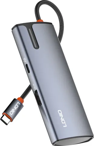 LDNIO docking station DS-15H, 5 θυρών, USB-C σύνδεση, 4K, 100W PD, γκρι