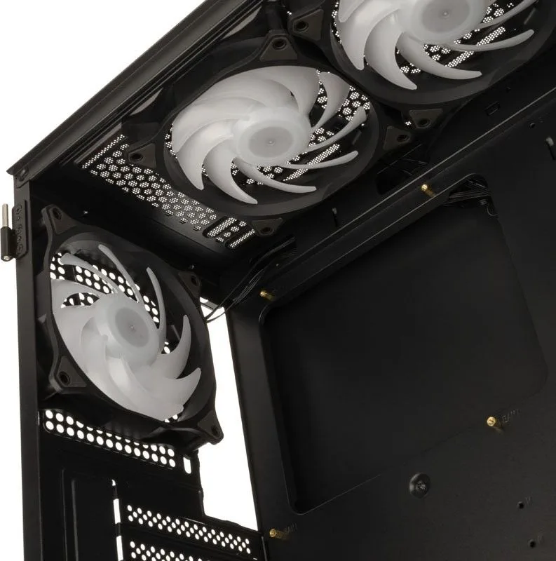 Kolink Observatory HF Plus Mesh ARGB PWM Midi Tower Case Black with 6x ARGB PWM Fans (5x140mm 1x120) — εικόνα 3