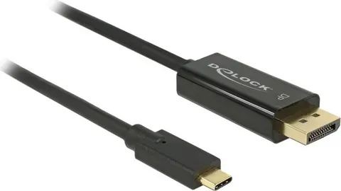DELOCK καλώδιο USB-C σε DisplayPort 85255, DP Alt Mode, 4K, 1m, μαύρο