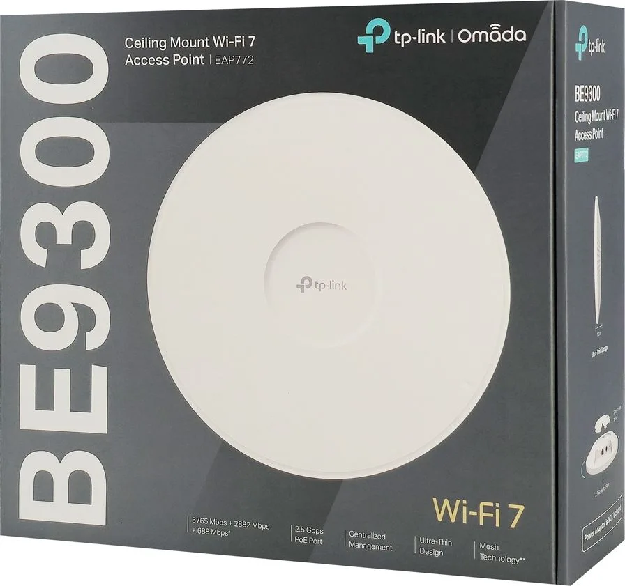 TP-LINK access point EAP772, οροφής, WiFi 7, 9300Mbps BE9300, Tri-Band, Mesh, V2.0 — εικόνα 4