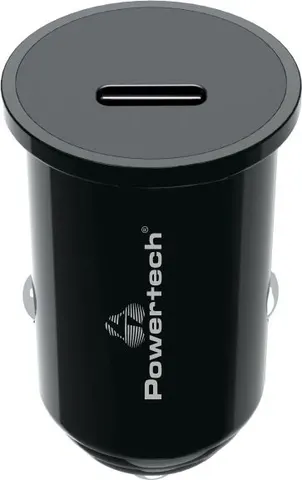 POWERTECH φορτιστής αυτοκινήτου PT-1146, USB-C, 20W PD, μαύρος
