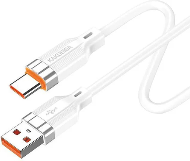 KAKUSIGA καλώδιο USB-C σε USB KSC-995, σιλικόνης, 5A, 480Mbps, 1m, λευκό — εικόνα 2