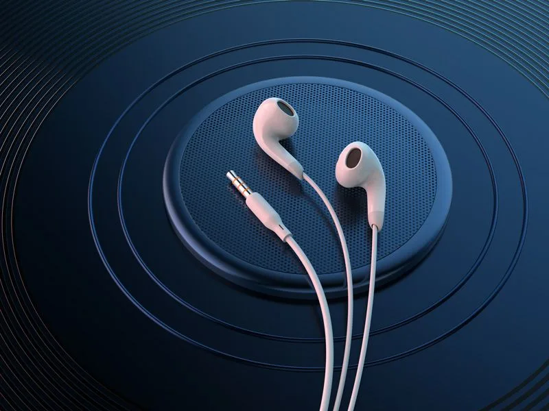 CELEBRAT earphones με μικρόφωνο G27, 3.5mm σύνδεση, Φ14mm, 1.2m, λευκά — εικόνα 2