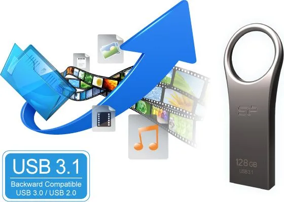 SILICON POWER USB Flash Drive Jewel 80, 32GB, USB 3.2, ασημί — εικόνα 2